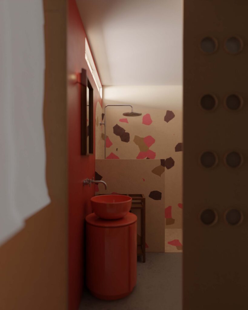 bathroom seen from hallway